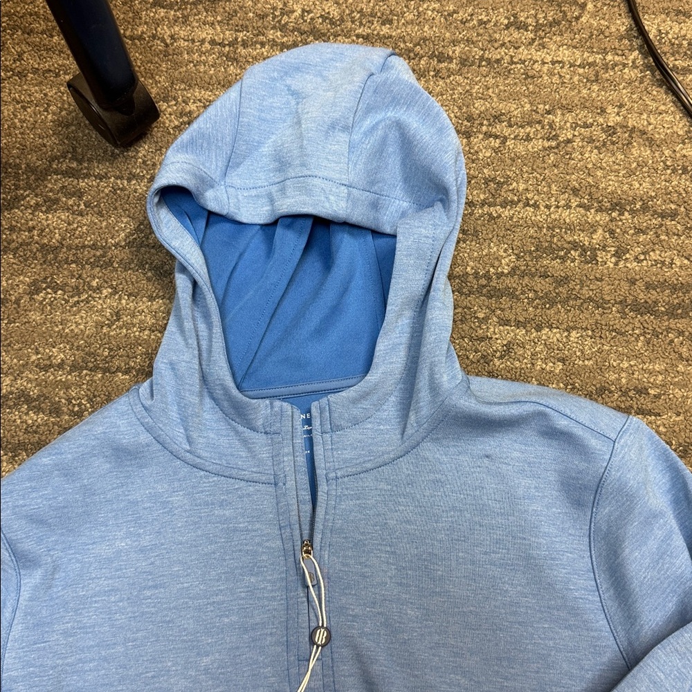 Tilley Blue Performance Hoodie Quarter Zip - Picture 4 of 11